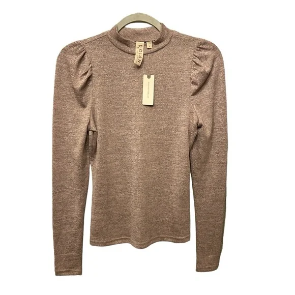 Anthropologie DOLAN Puff Sleeve Mock Neck Top - Picture 6 of 6